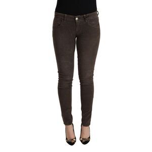 Acht Brown Cotton Slim Fit Denim Low Waist Women's Jeans